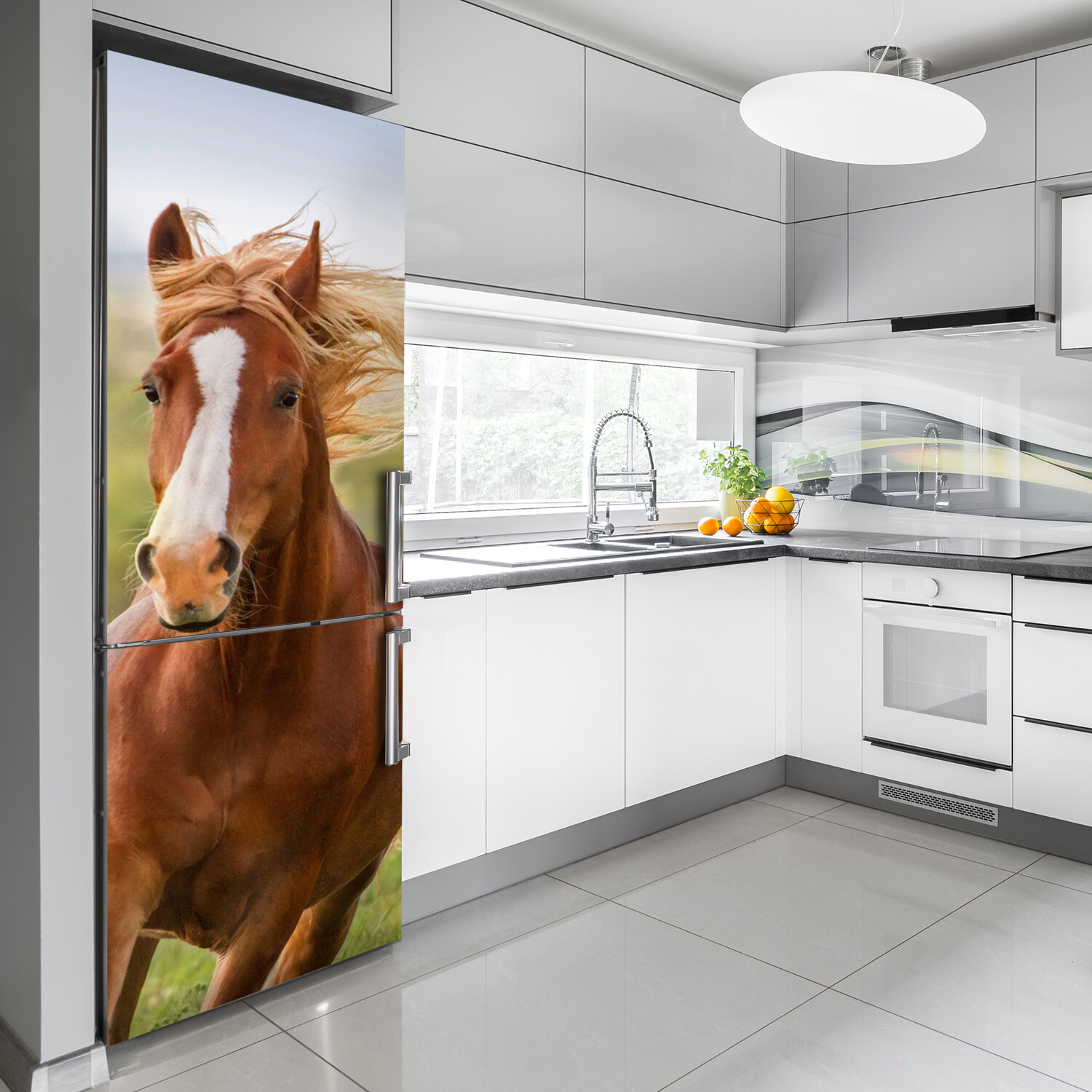 Removable Magnetic Refrigerator Sticker Self Adhesive Animals Horse in gallop