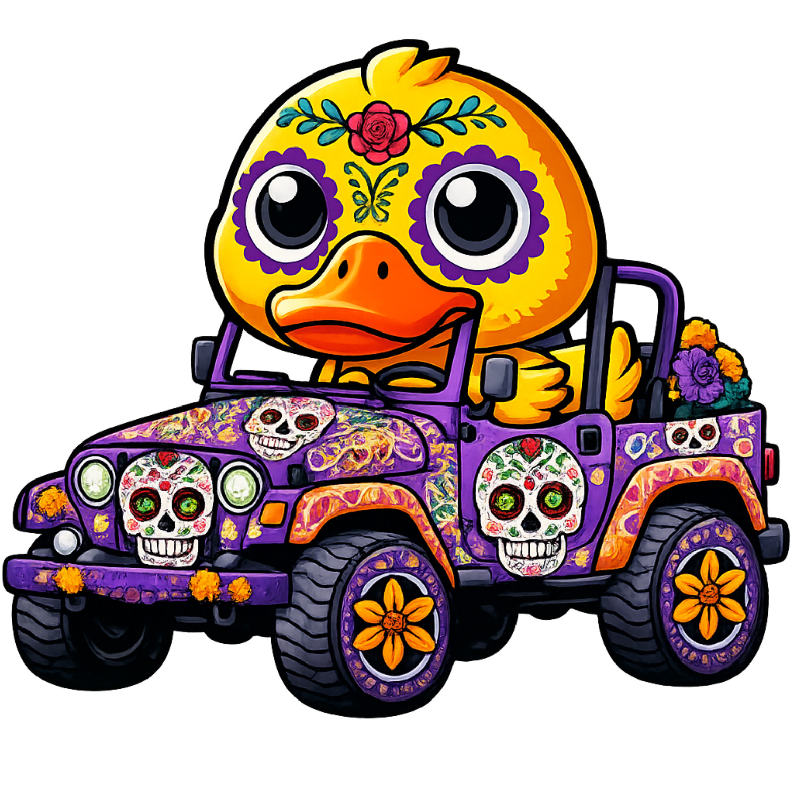Day of the Dead Rubber Ducky Off Road 4×4 Vehicle Vinyl Sticker Decal