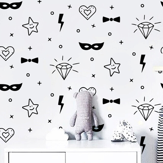 Diamond Wall Decals – Scandinavian Set Vinyl Decals, Modern Decals, Diamond