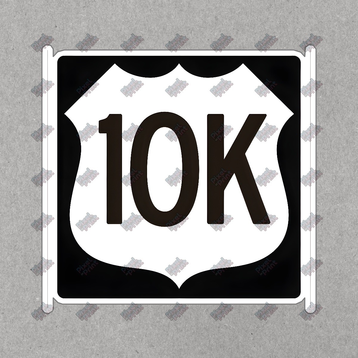 10K Road Sign Bold Shield Design for Runners & Fitness Enthusiasts #19117