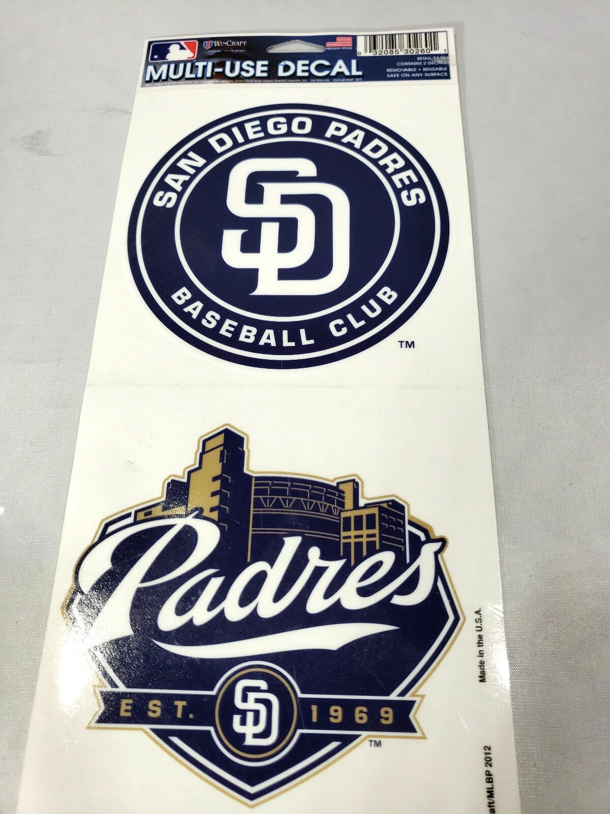 San Diego Padres MLB Team Logo Decal Stickers Baseball 2 On Sheet