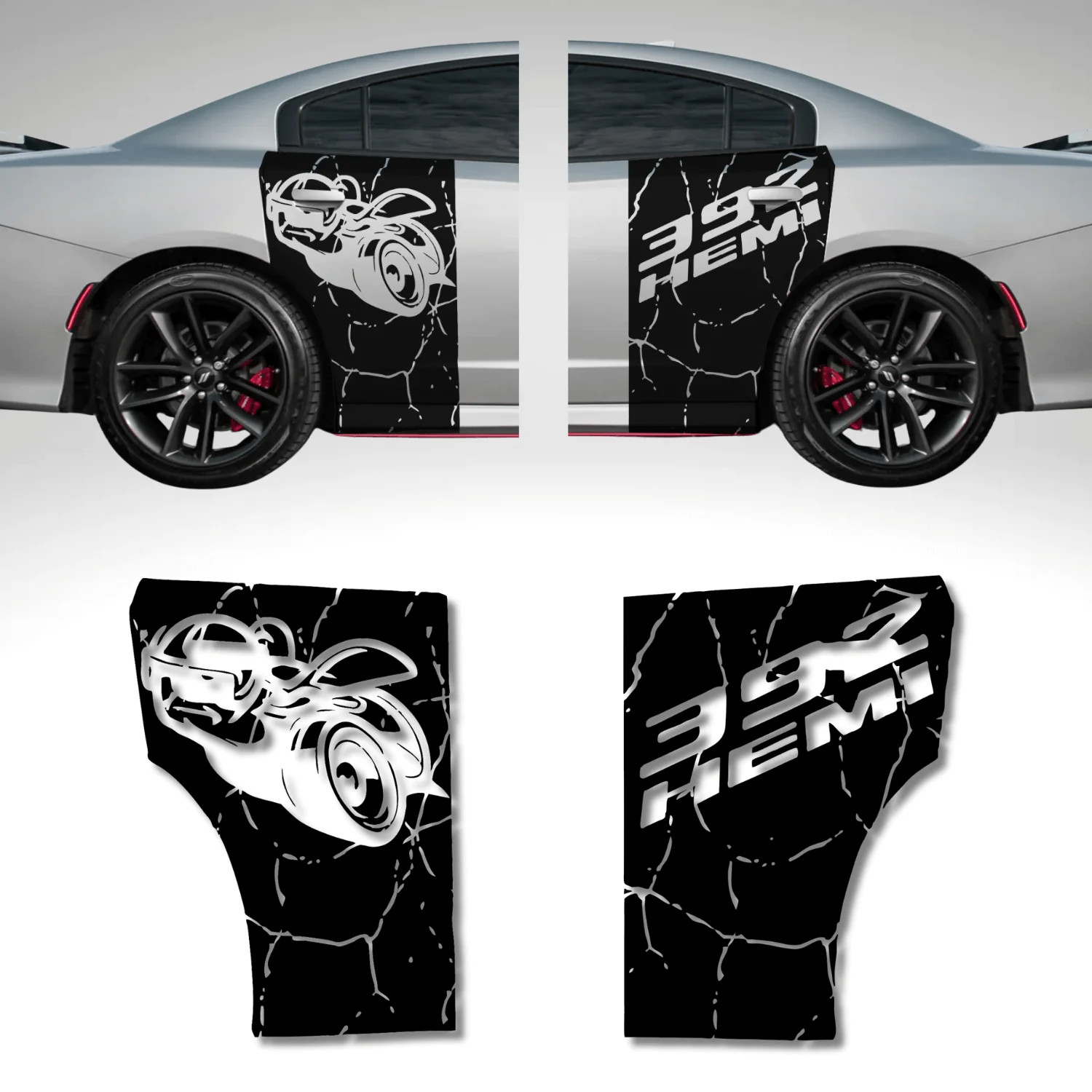Aftermarket 392 Super Bee Scat Pack Side Stripe Decal Set – 2-Pack for 2015–2023