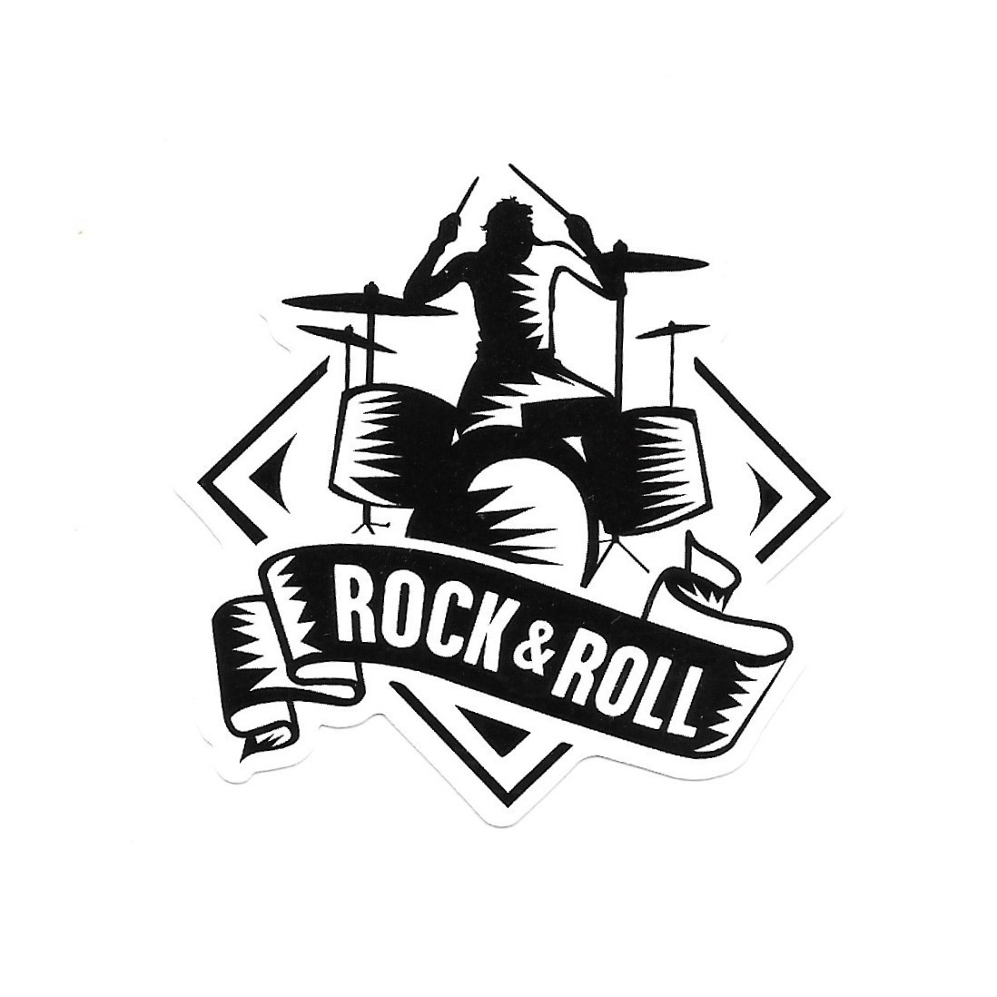 Rock n Roll Vinyl Sticker – Drummer Drum Set Die Cut Durable Ready to Ship