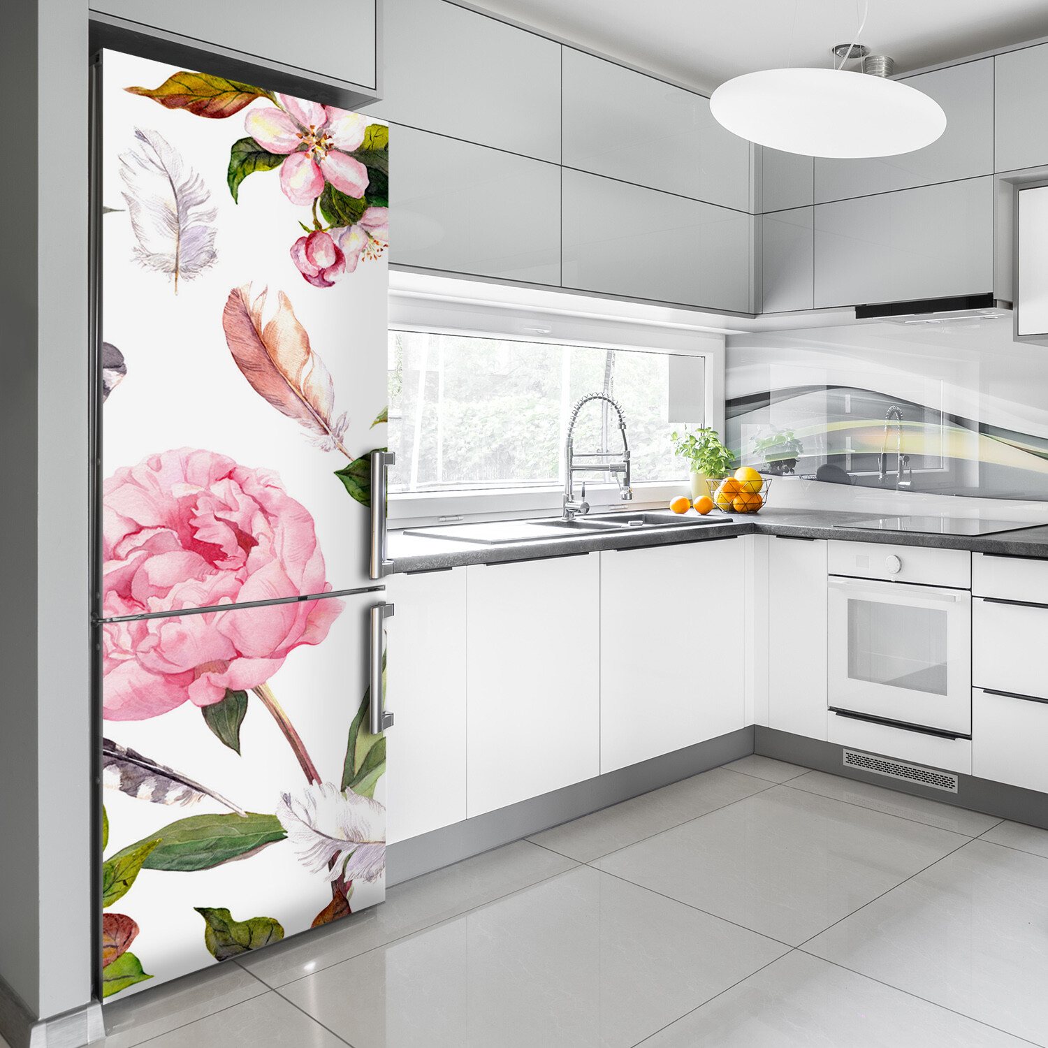 3D Refrigerator Wall Self Adhesive Removable Sticker Flowers Floral pattern