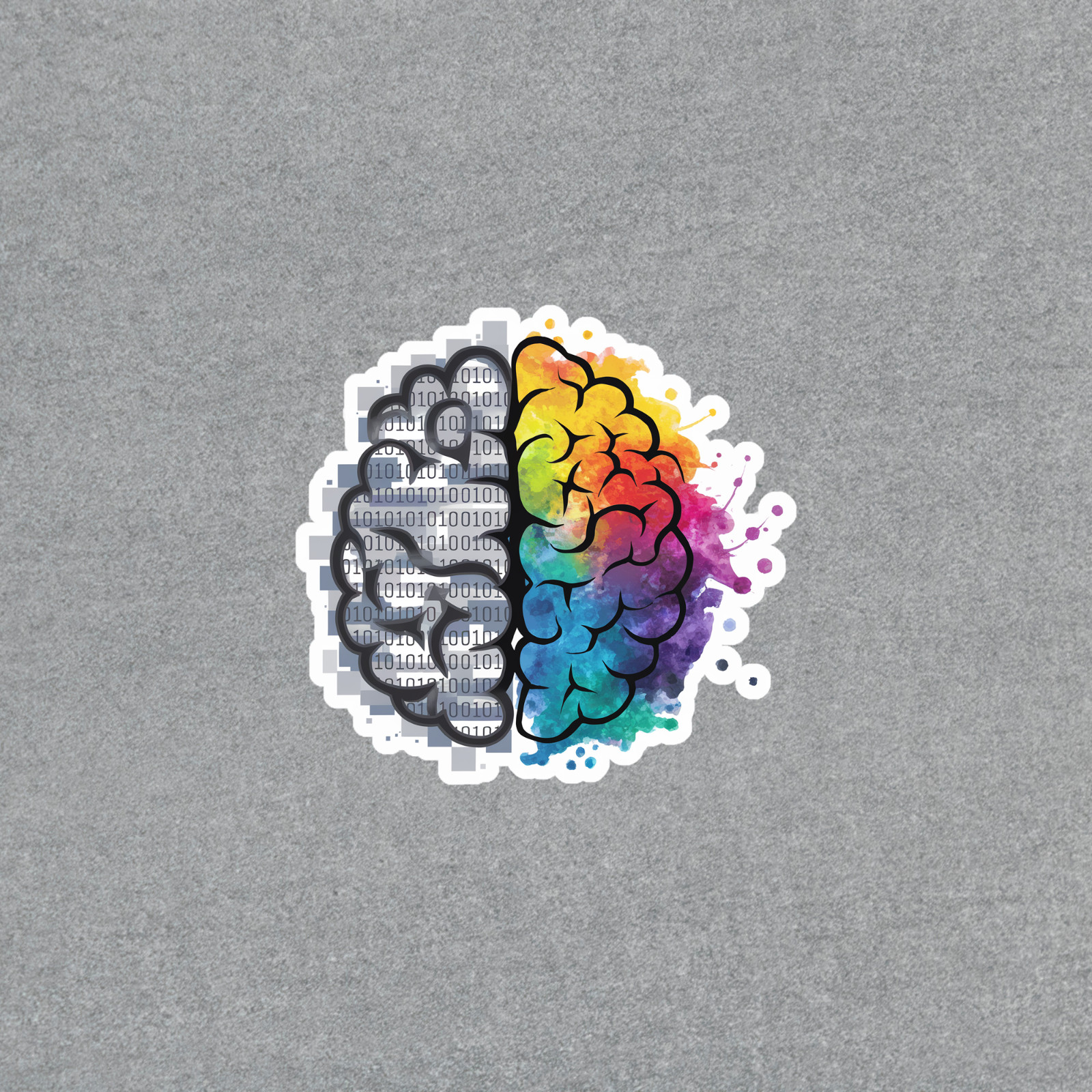 Watercolor Brain Sticker – Colorful Mental Health Awareness Decal #4897
