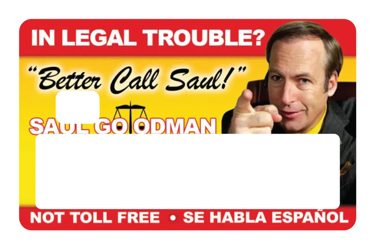 Better Call Saul TV Show Card Skin Decal Sticker 4 Pack Legal Drama Meme