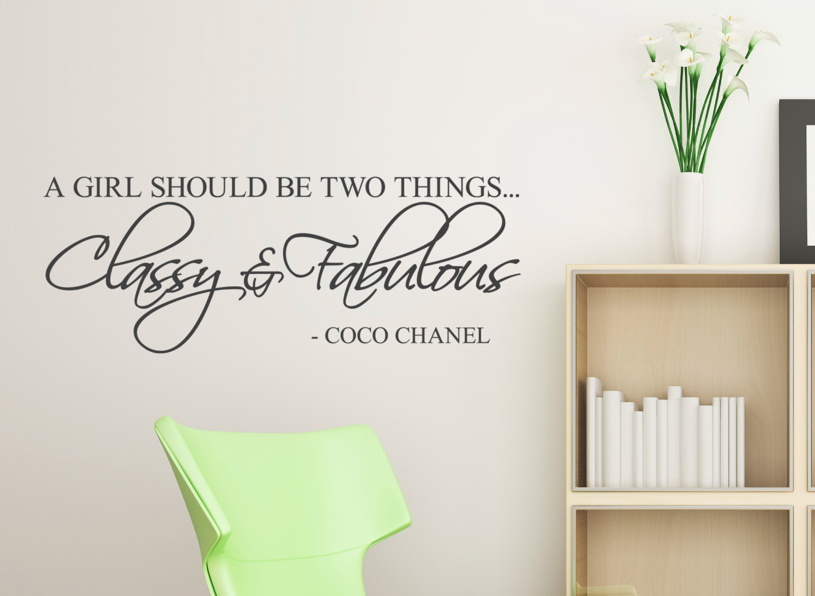 A girl should be two things Classy & Fabulous Wall Decal Sticker Coco Chanel