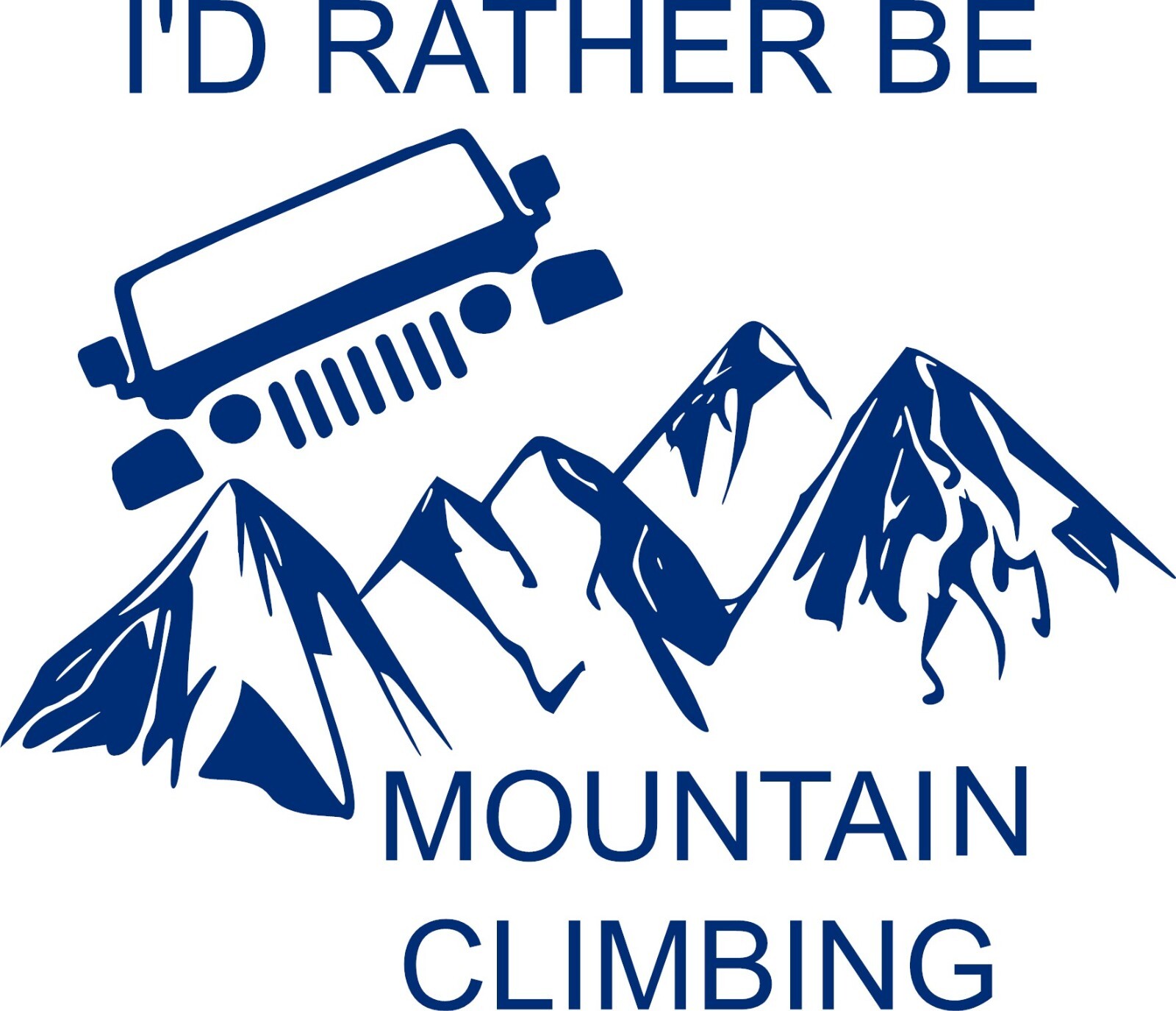 MOUNTAIN CLIMBING I’D RATHER BE DECAL 5.8″W X 5.0″H In your choice of color