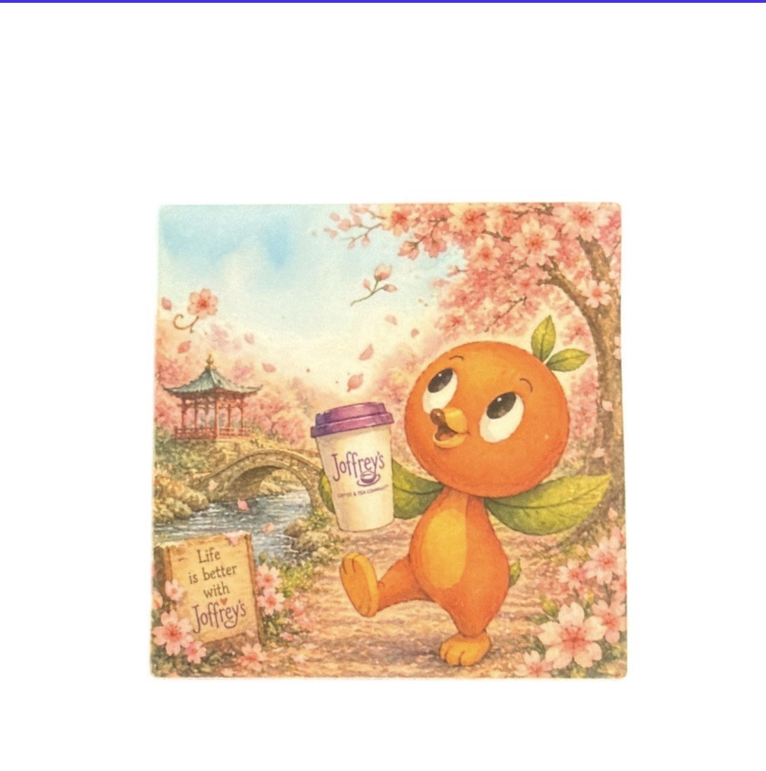 Orange Bird 3×3 Joffrey Matte sticker Made In Charleston SC FREE SHIPPING