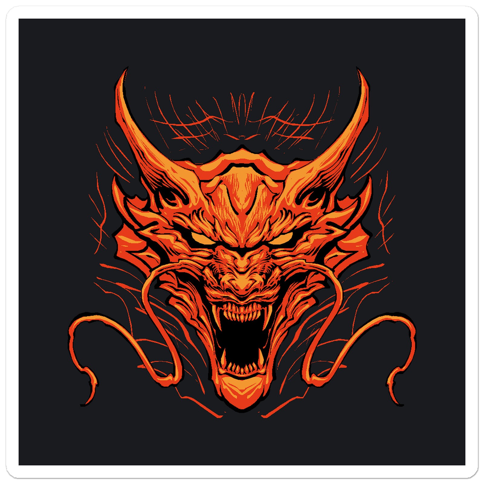 Asian Dragon Head – Vinyl Decal Sticker – Car Window Laptop – ebn11143