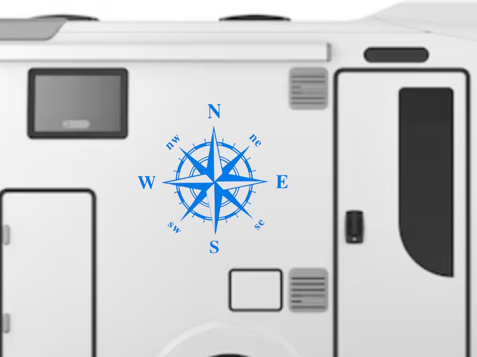 NSEW compass design #3 Decal for car Windows Laptops most Smooth Surfaces