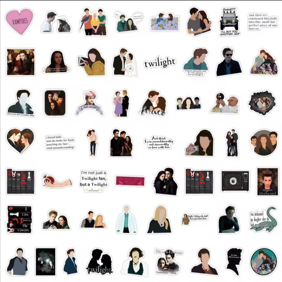 10 PCS Twilight Saga (Unofficial) Movies Books Characters Stickers BRAND NEW
