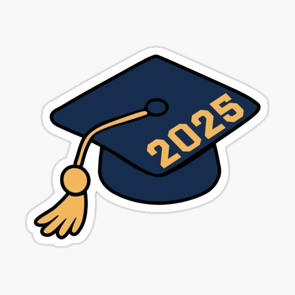 class of 2025 hat graduation Vinyl Sticker cup Window Bumper Wall Laptop