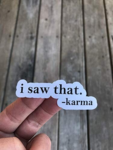 I saw that Karma Sticker Water Bottle Laptop Vinyl Decal Sticker