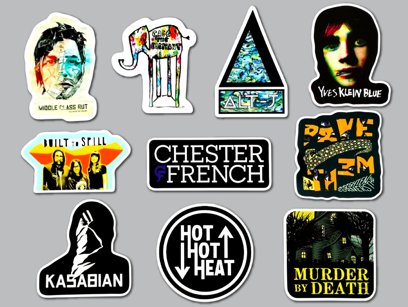 Indie Rock Vinyl Sticker Lot (10 Pack) SET 3 cage the elephant kasabian pavement