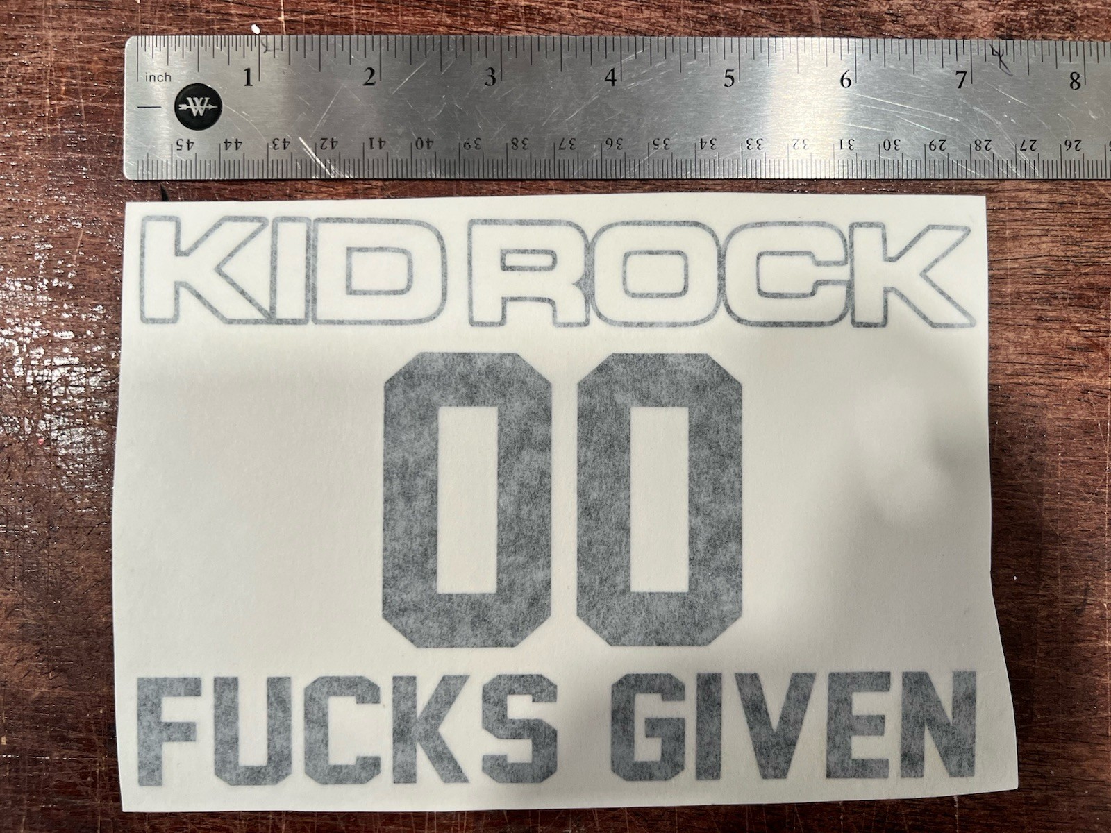 Kid Rock Zero Fu*ks Given Vinyl Decal Bumper Sticker Top Dog Rare Cocky Badass