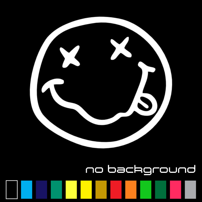 Nirvana Smiley Face Sticker Vinyl Decal – Mgk Kurt Cobain Music Car Window Rock