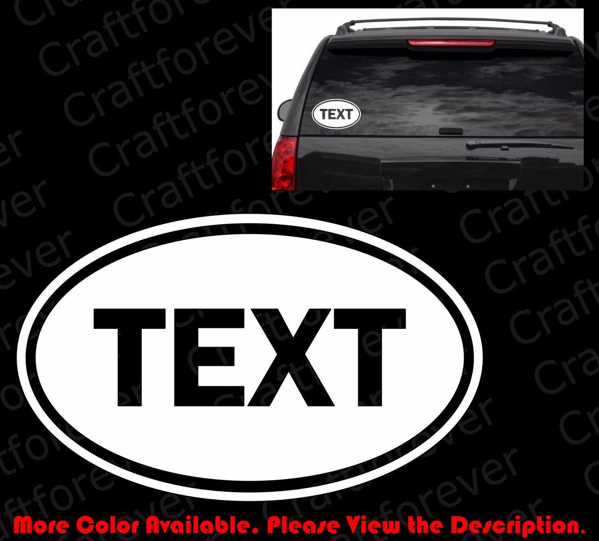 Custom FREE/YOUR TEXT OVAL Vinyl Die Cut Decal Car Window/Bumper/Fender FT003