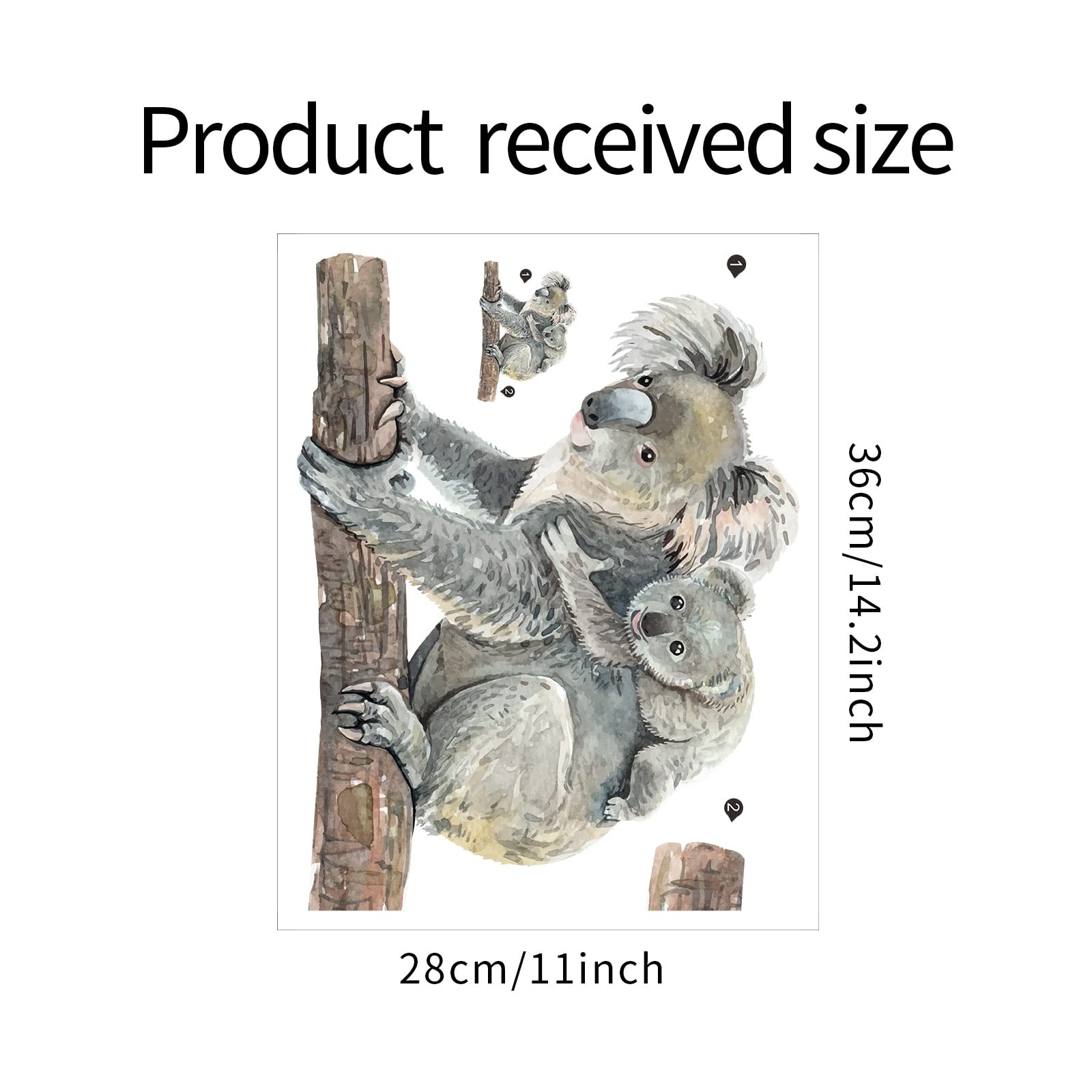Lifelike Lovely Cute Koala Animal 3D Vinyl Wall Stickers Removable Wall Decal…