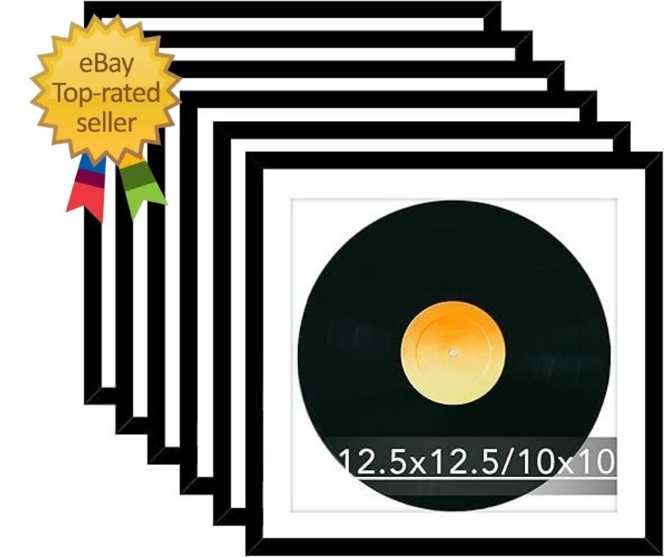 6 Pack 12.5×12.5 Record Frame with 10×10 Mat for Vinyl Record Album Cover Poster