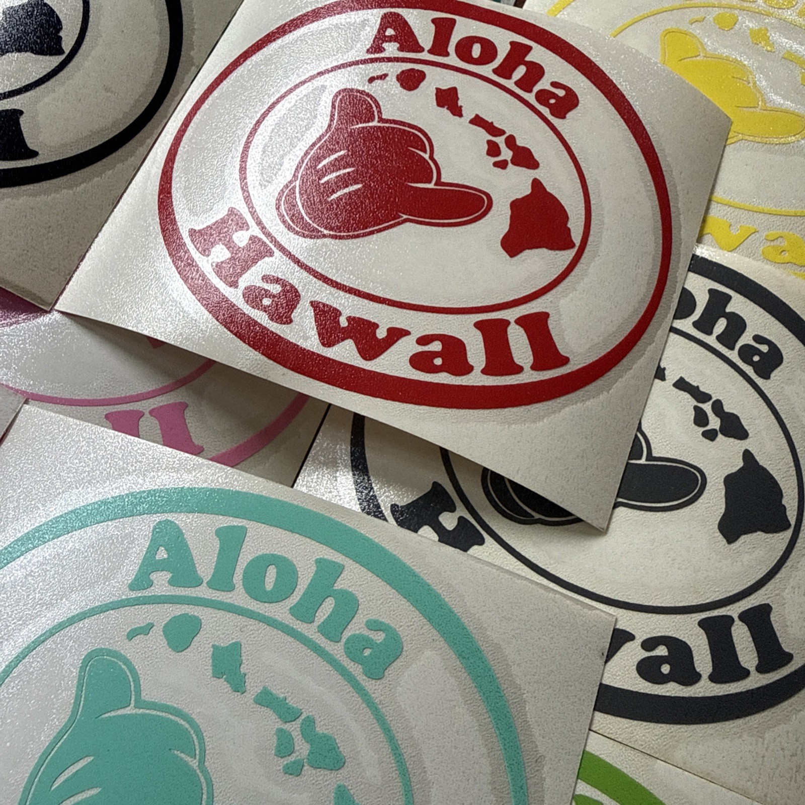 Aloha Hawaii Sticker Decal HI Islands New 3.75” Inch 16 Different Colors Chose