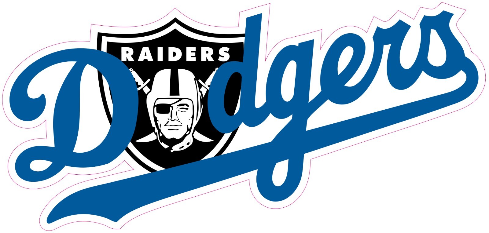 Las Vegas Raiders Los Angeles Dodgers Vinyl Decal Sticker Car Truck Bumper Mug
