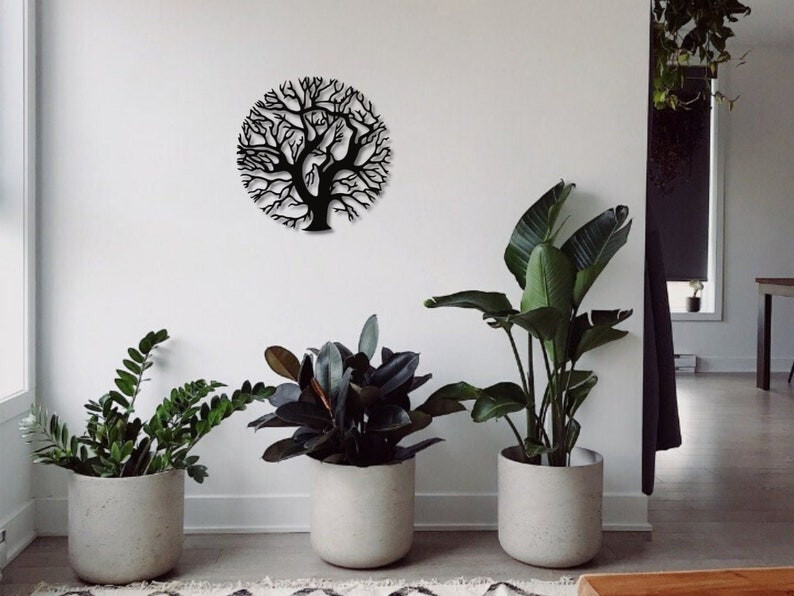 Antique Black Tree Of Life Wall , Minimalist Decor, Living Room Designer Gift