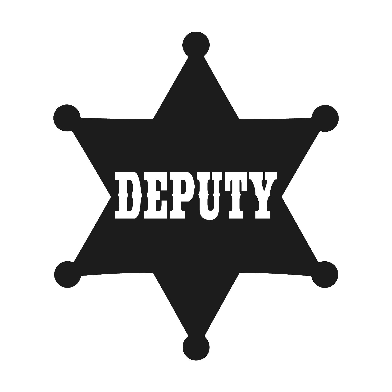 Deputy Sheriff Badge Star Vinyl Sticker Decal Old West Western Cowboy Police