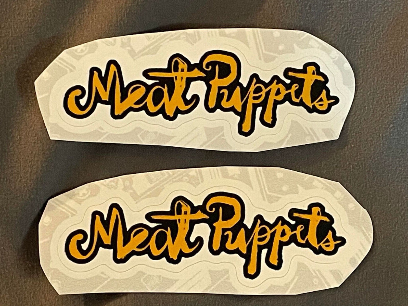Lot (2) MEAT PUPPETS 1″ x 3 1/4″ Band Logo STICKERS Fast! FREE SHIP!