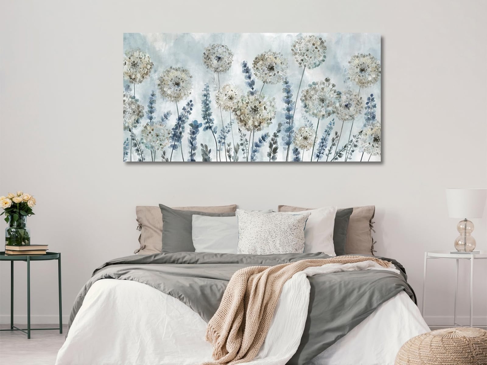 VEAEE Farmhouse Canvas Wall Art – Flowers Dandelion Wall Pictures,Living Room…