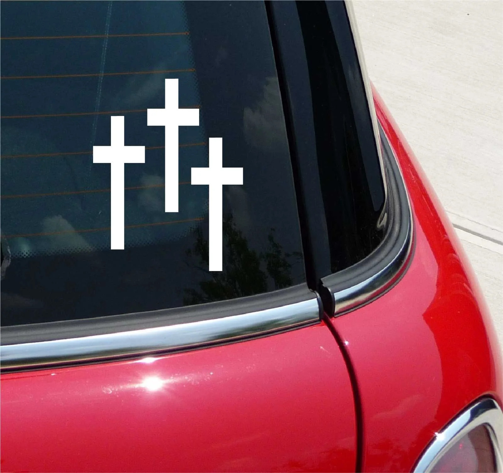 3 THREE CROSSES RELIGION JESUS GRAPHIC DECAL STICKER ART CAR WALL DECOR