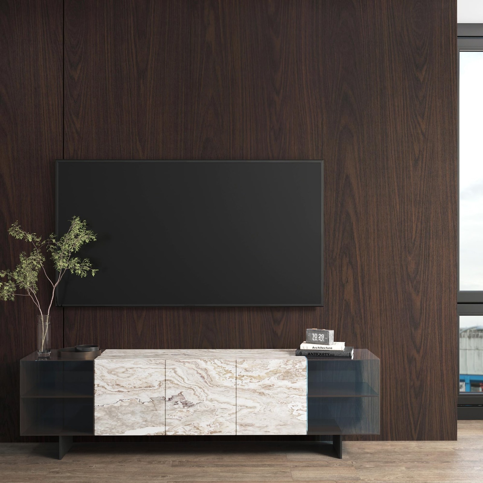 JSEVEM 16″×197″ Dark Brown Black Walnut Wood Wallpaper Peel and Stick Faux