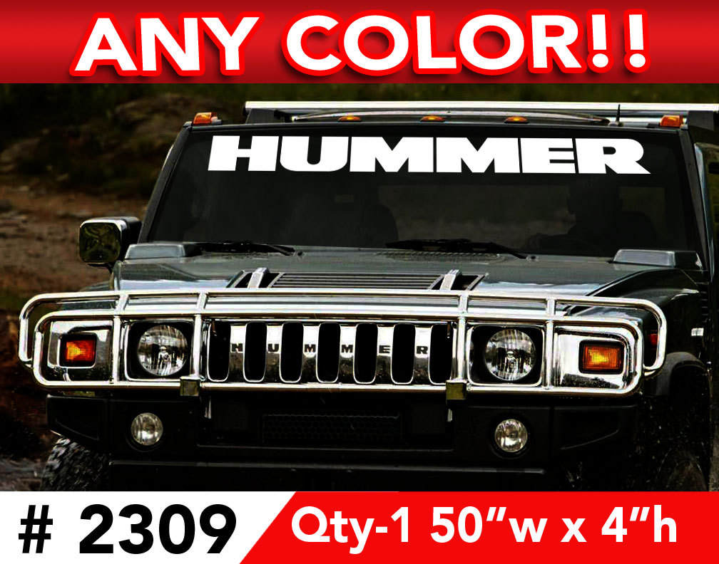 HUMMER SOLID WINDSHIELD DECAL STICKER 50″ x 4″ ANY 1 COLOR