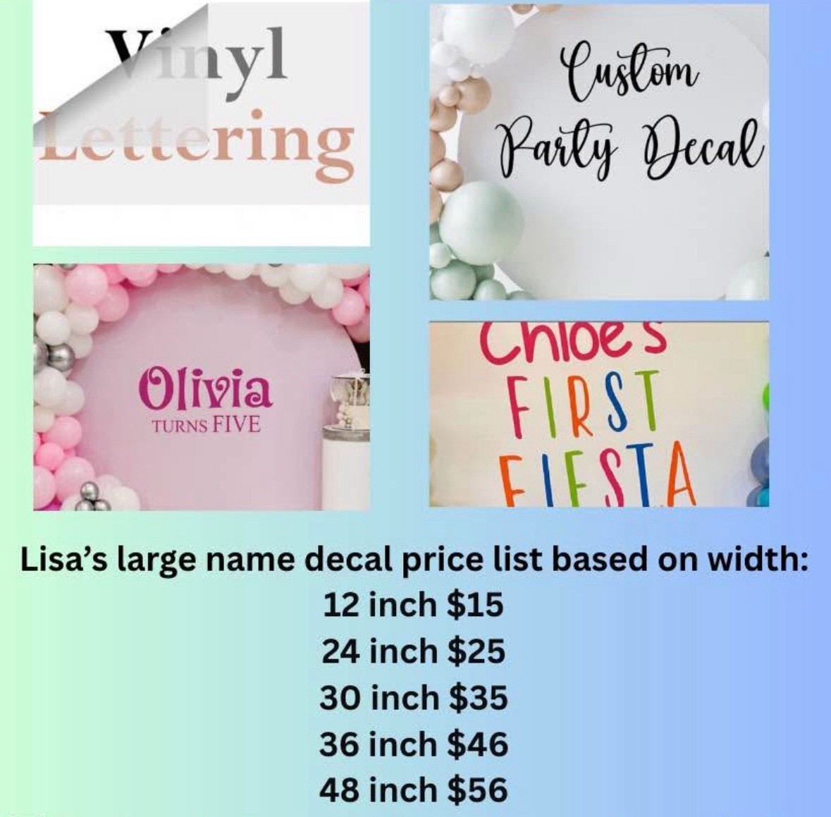 Bloom Bar Vinyl Decal For Party Decorations Large Width 18 Inch