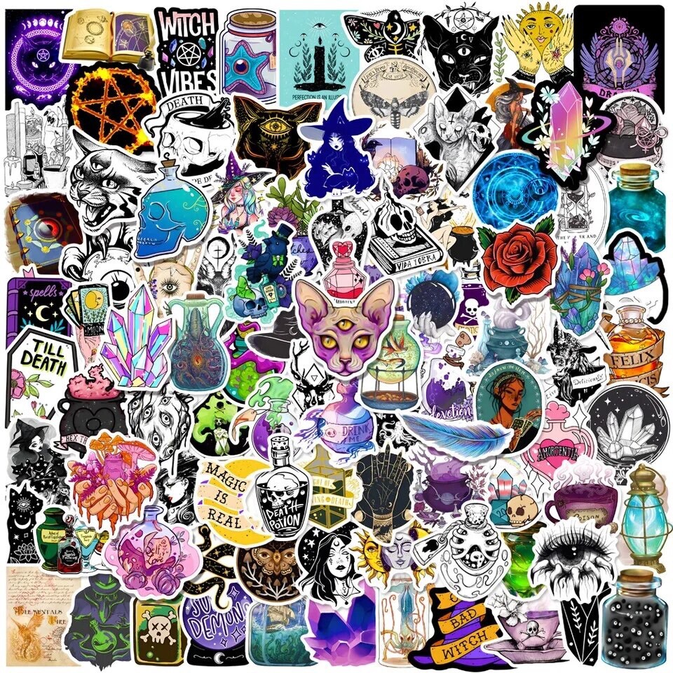 Mystical Horror Stickers 50pk Mysterious Mixed Random Magic Apothecary Stickers