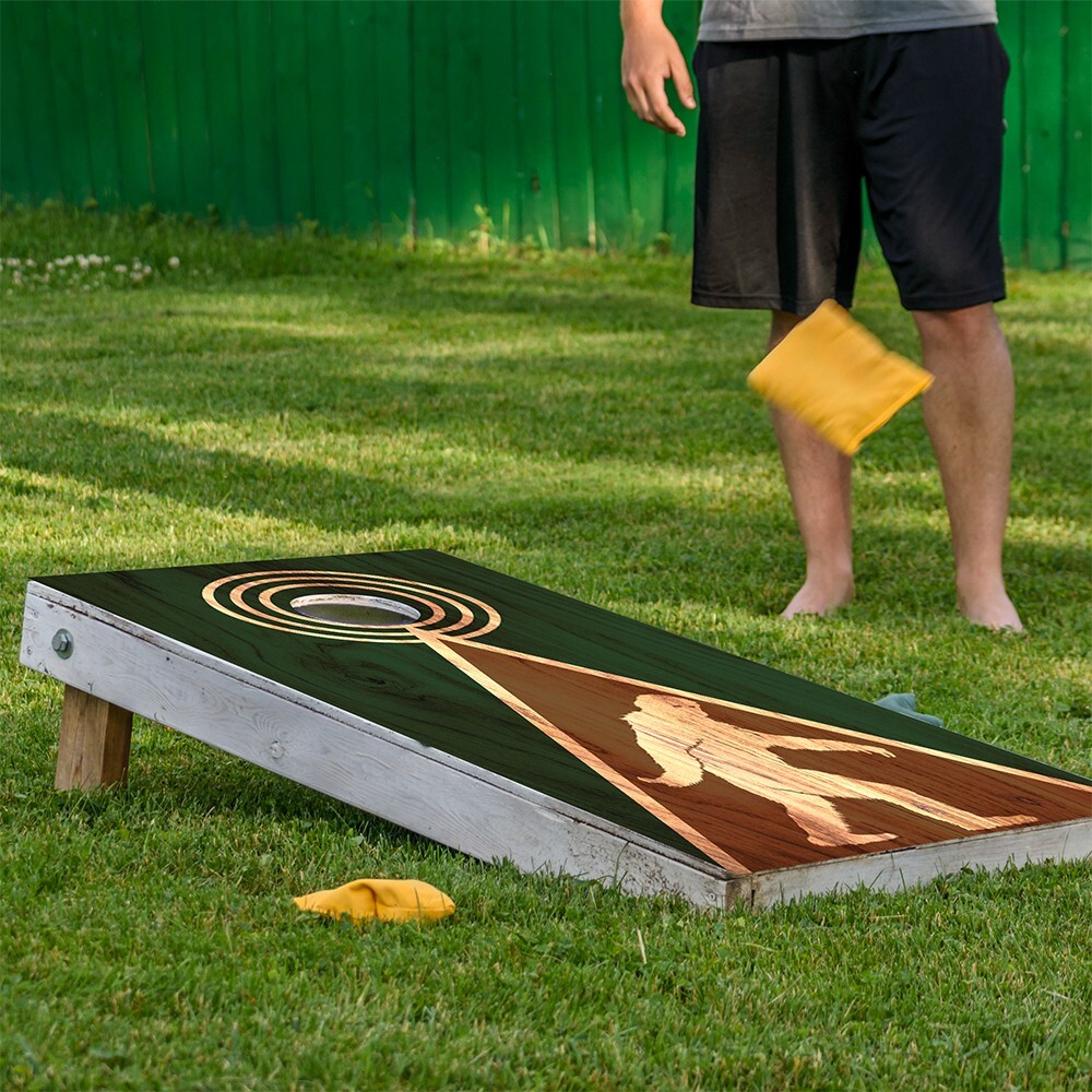 Legend Bigfoot Sasquatch Football Cornhole Board Wraps and Decals Vinyl Sticker