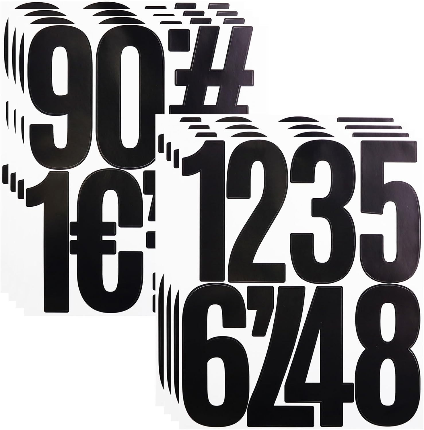 5 Inch Vinyl Number Stickers,88 Pieces Self-Adhesive Large Numbers 0-9 and Pu…