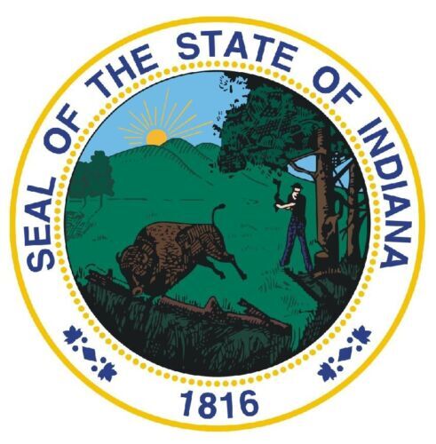Indiana State Seal Sticker Decal R533