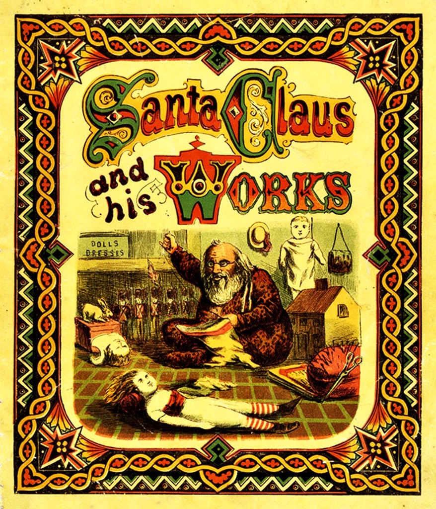 Santa Claus and Works Vinyl Laminate Sticker Christmas Saint Nicholas Yuletide