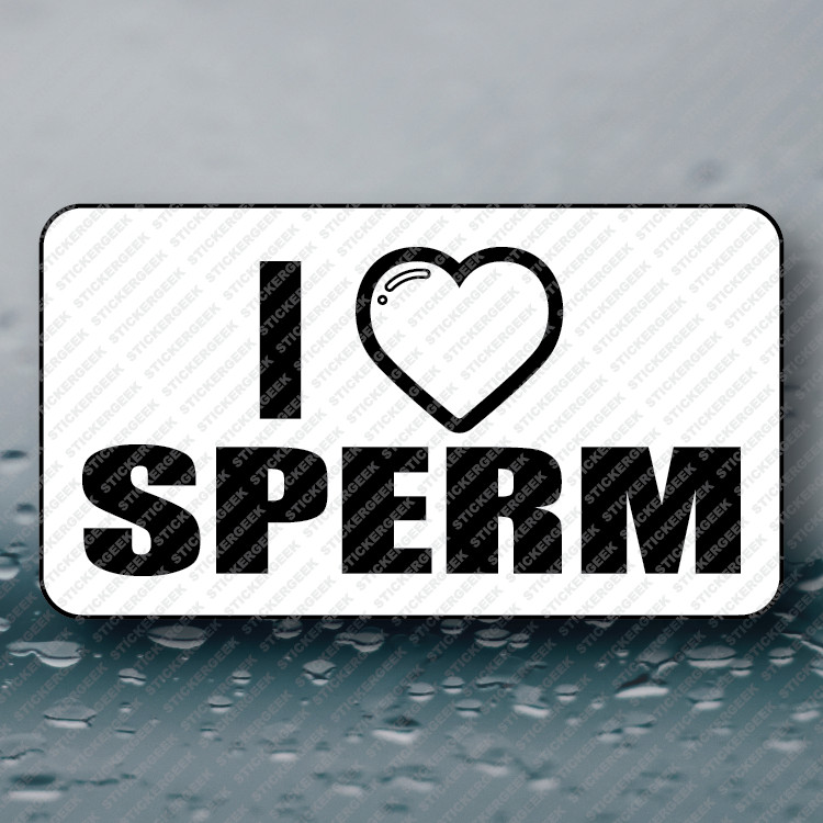 I HEART SPERM Adult Humor Funny Prank Joke Gag Sticker 25-250pcs