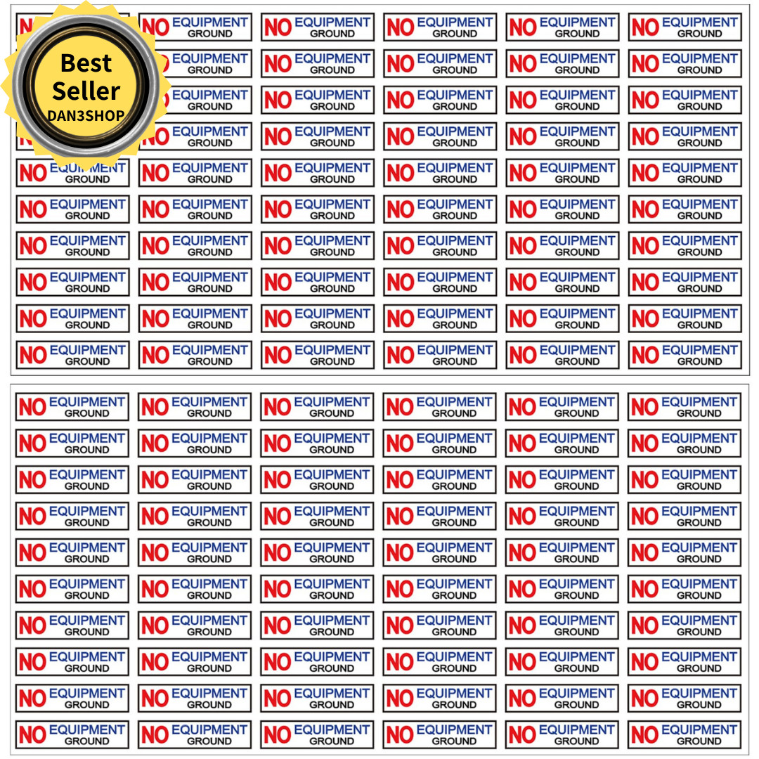 120 Pcs NO Equipment Ground Small Sticker Decals for Outlet 0.3 X 1 Inch – GF…