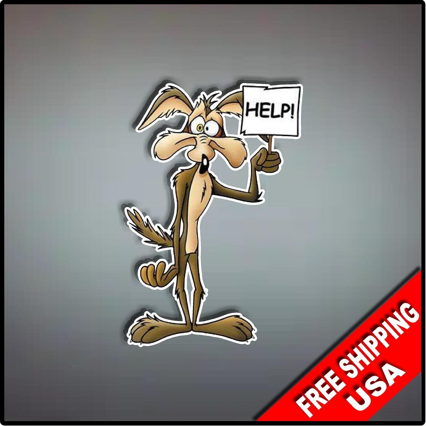 Wile E Coyote Vinyl Decal Sticker 6″ x 4″ Road Runner