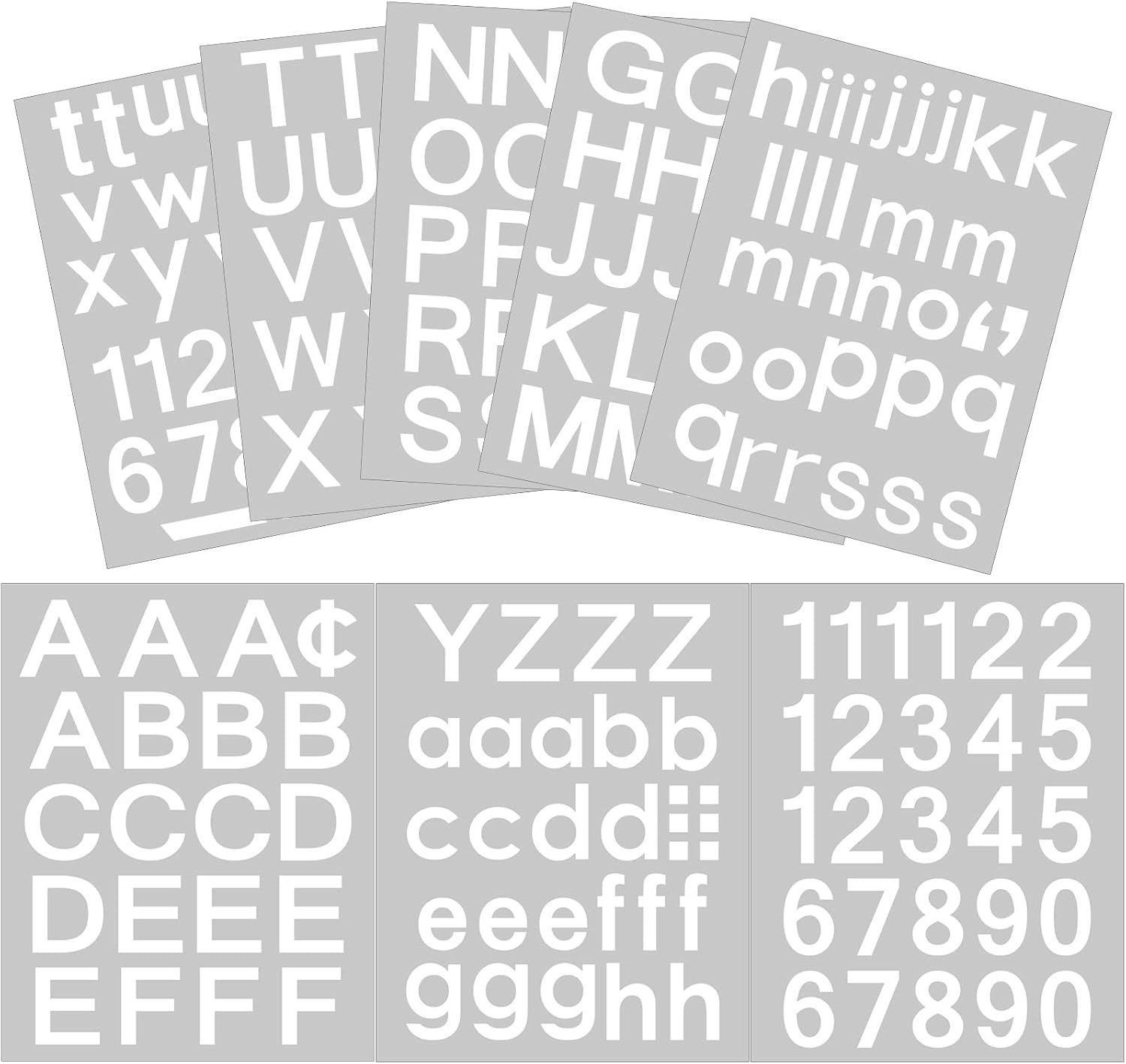 Complete Alphabet and Numeric Vinyl Sticker Set – 1/2 Inch White for All Needs