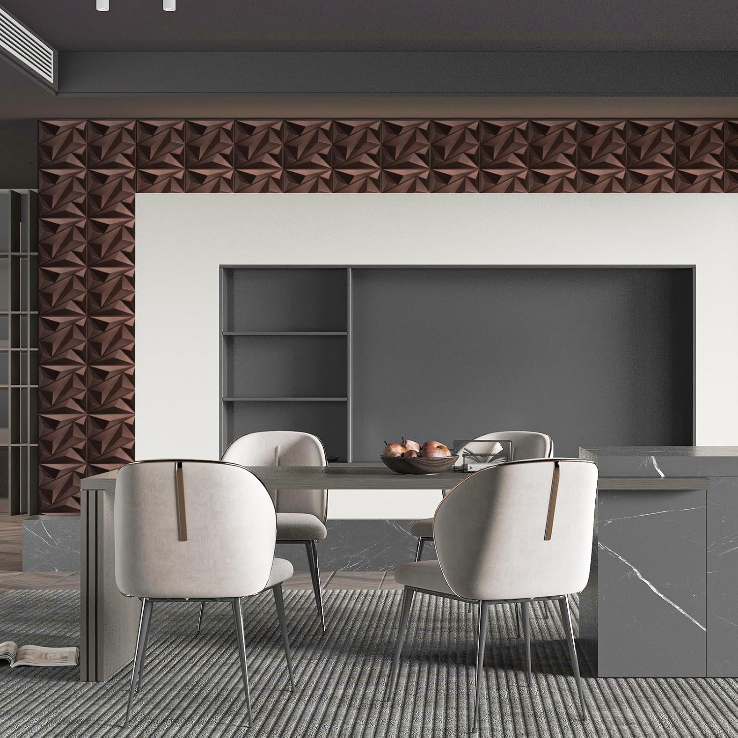 Durable Antique Copper 33-Pack 3D Textured Wall Panels – 32 Sq.Ft. Coverage