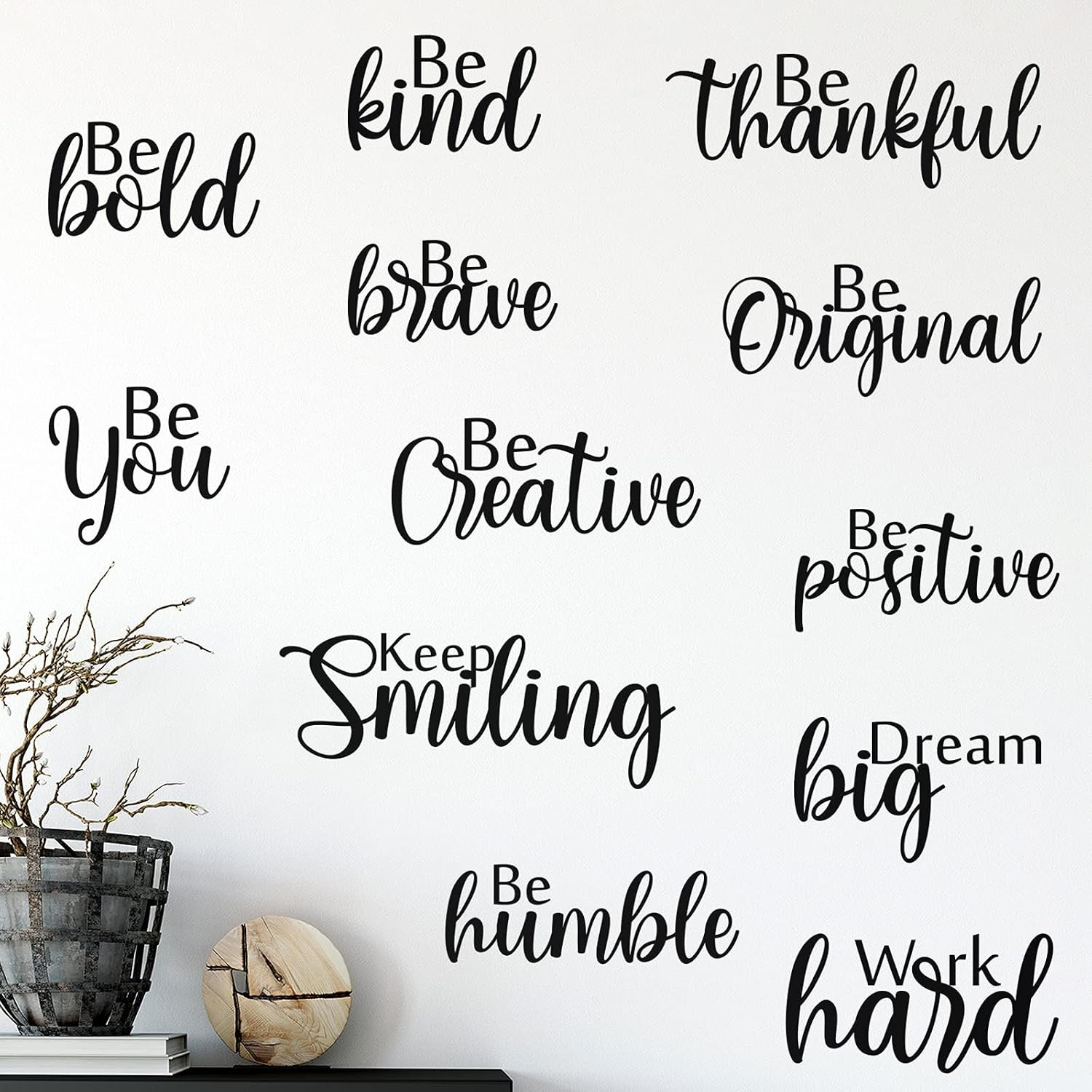 12 Pcs Inspirational Wall Decals Motivational Quote Peel and Stick