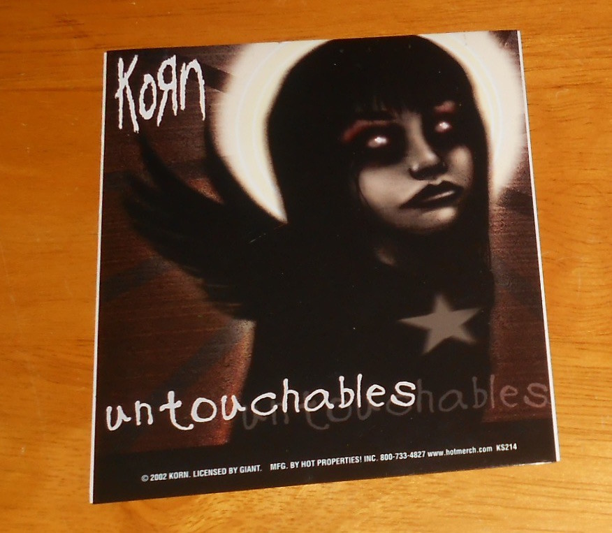 Korn Untouchables Sticker Original Promo (rectangle) 4.5×4
