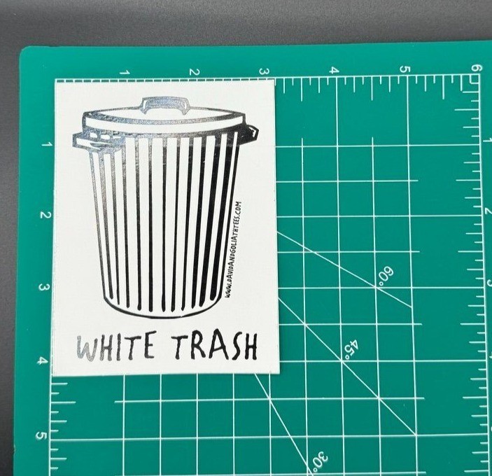 White Trash Garbage Can Vinyl Sticker Decal