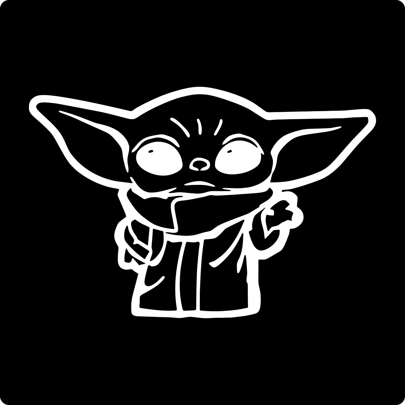 Baby Yoda die cut decal Made in USA Multiple Colors Custom Sizing offered 6+yr
