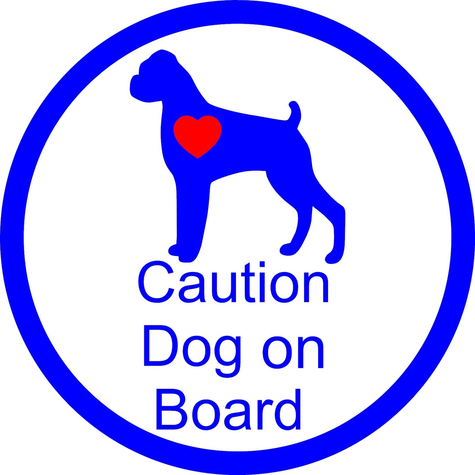DOG on Broad with a RED HEART VINYL DECAL 5.6″in X 5.6″ in your choice of color