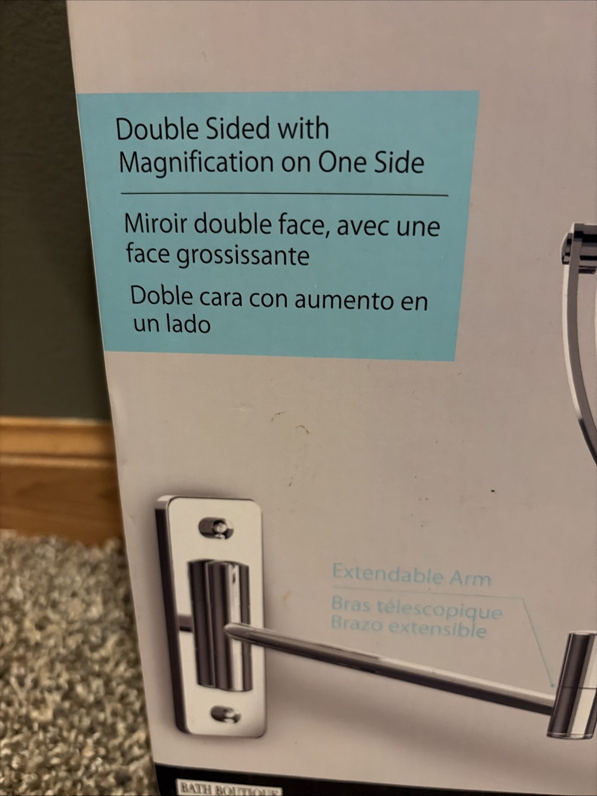 Better Living Products Cosmo Wall Mount Mirror with Folding Arm, Chrome